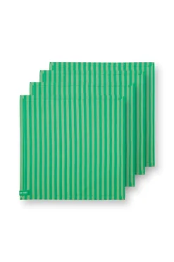 Pip Studio Servietten|Stripes Set/4 Servietten Grün