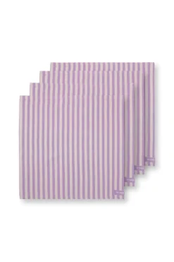 Pip Studio Servietten|Stripes Set/4 Servietten Lila Violett