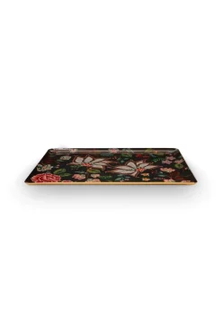 Pip Studio Schalen Und Tabletts|Tablett Metall Gross Berry Blues Dunkel Blau