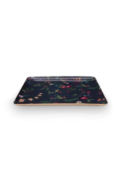 Pip Studio Schalen Und Tabletts|Tablett Metall Mittel Berry Blues Dunkel Blau