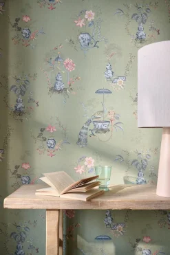 Pip Studio Tapetenmuster|Tapetenmuster Chinese Porcelain Hell Grün