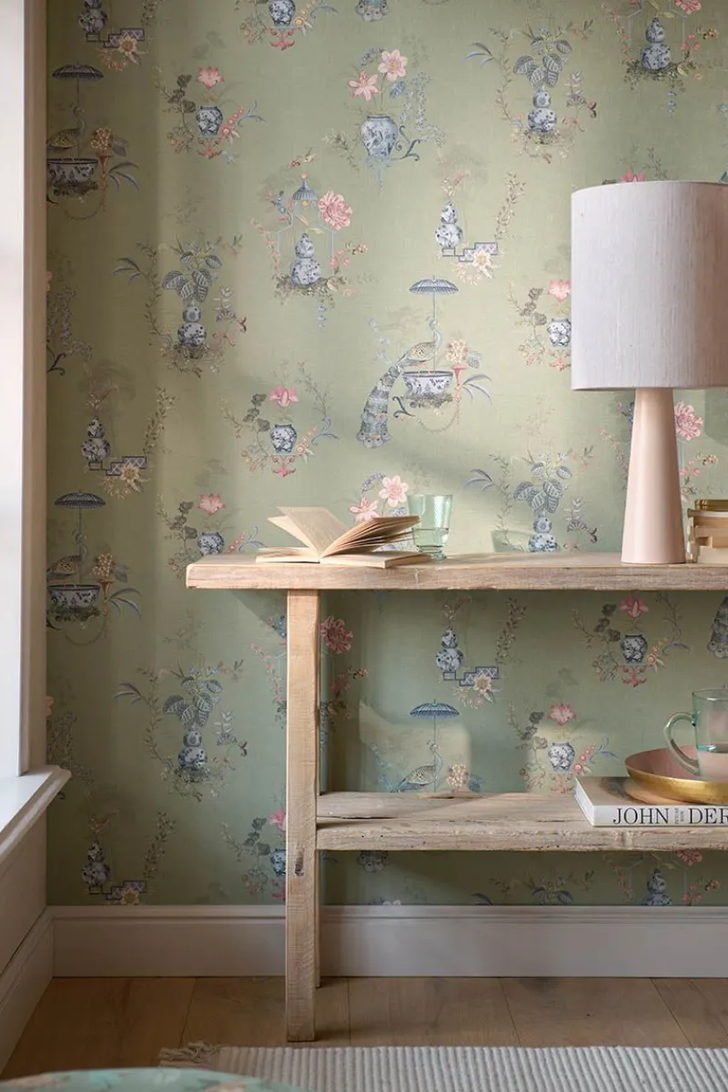 Pip Studio Tapetenmuster|Tapetenmuster Chinese Porcelain Hell Grün