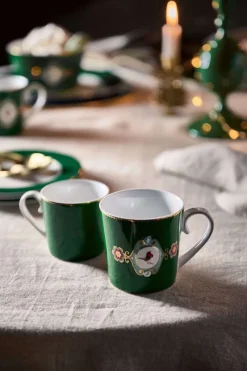 Pip Studio Weihnachten|Teetassen|Tasse Gross Love Birds Medallion Dunkel Grün