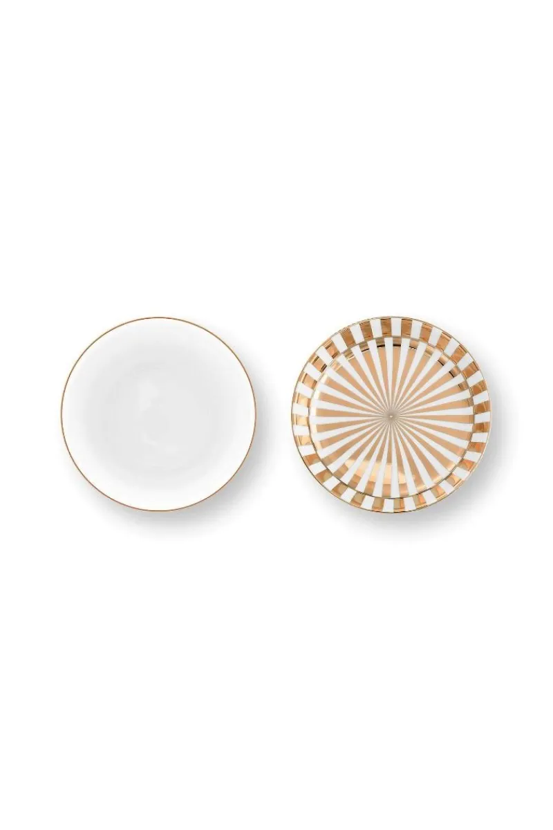 Pip Studio Weihnachten|Porzellan Sets|Tasse Klein Dot Delight & Teebeutelablage Weiss-Gold