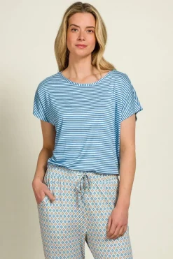 Pip Studio Tops|Shirts Mit Kurzen Ärmeln|Tatum Top Kurze Ärmeln Little Sumo Stripe Blau