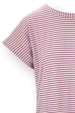 Pip Studio Tops|Shirts Mit Kurzen Ärmeln|Tatum Top Kurze Ärmeln Little Sumo Stripe Lila Violett