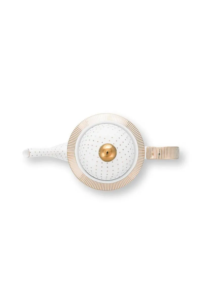 Pip Studio Weihnachten|Teekannen|Teekanne Dot Delight Weiss-Gold