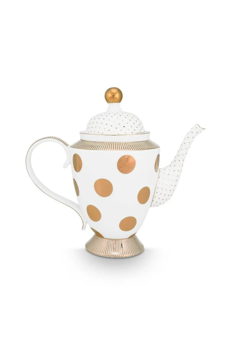 Pip Studio Weihnachten|Teekannen|Teekanne Dot Delight Weiss-Gold