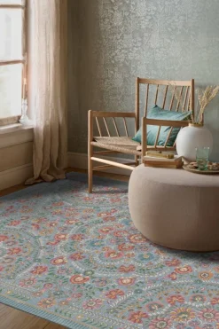 Pip Studio Rechteckige Teppiche|Teppich Il Ricamo by Pip Hellblau