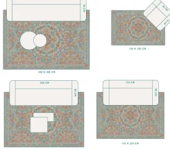 Pip Studio Rechteckige Teppiche|Teppich Il Ricamo by Pip Hellblau