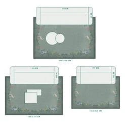 Pip Studio Rechteckige Teppiche|Teppich Jolie by Pip /Grün Grau