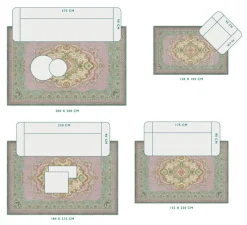 Pip Studio Rechteckige Teppiche|Teppich Majorelle by Pip Lila/ Grün
