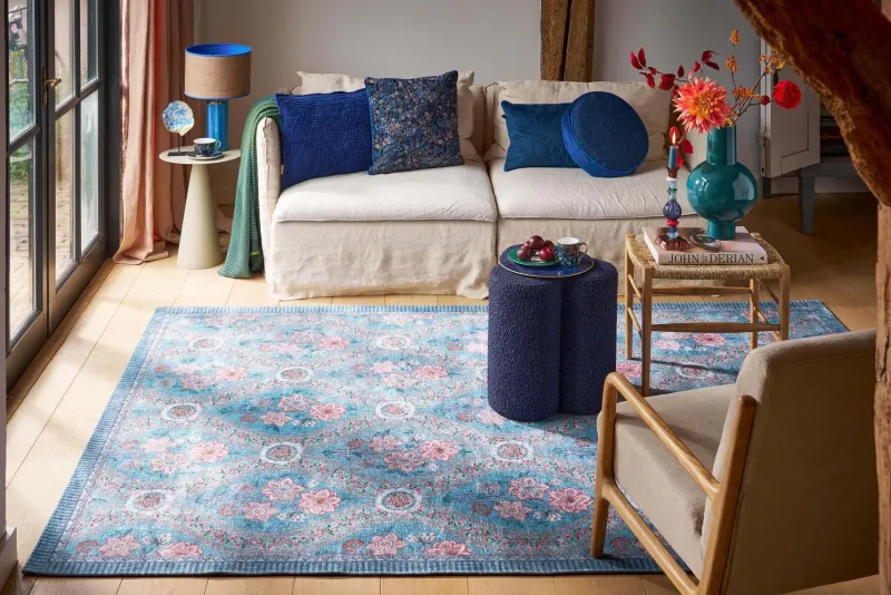 Pip Studio Rechteckige Teppiche|Teppich Ornamento by Pip Blau