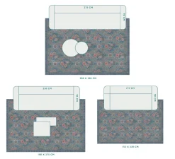 Pip Studio Rechteckige Teppiche|Teppich Ornamento by Pip Blau