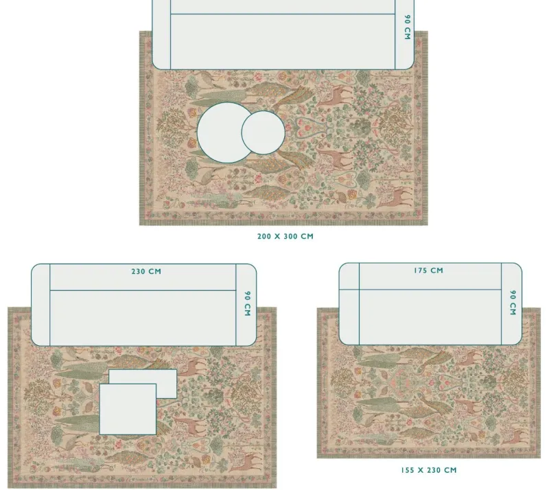Pip Studio Rechteckige Teppiche|Teppich Pavoni by Pip Khaki