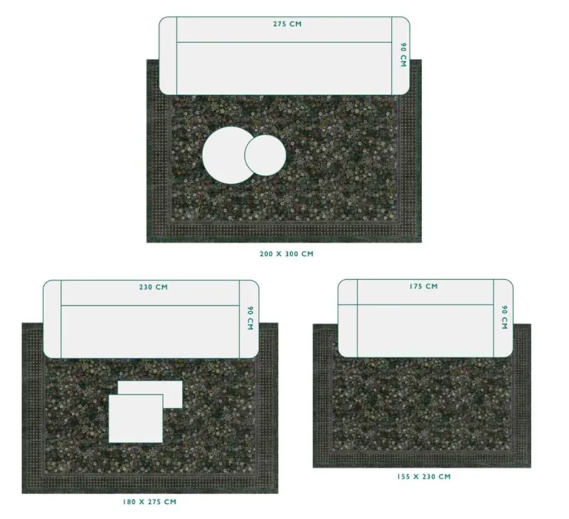 Pip Studio Rechteckige Teppiche|Teppich Tutti i Fiori by Pip Grün