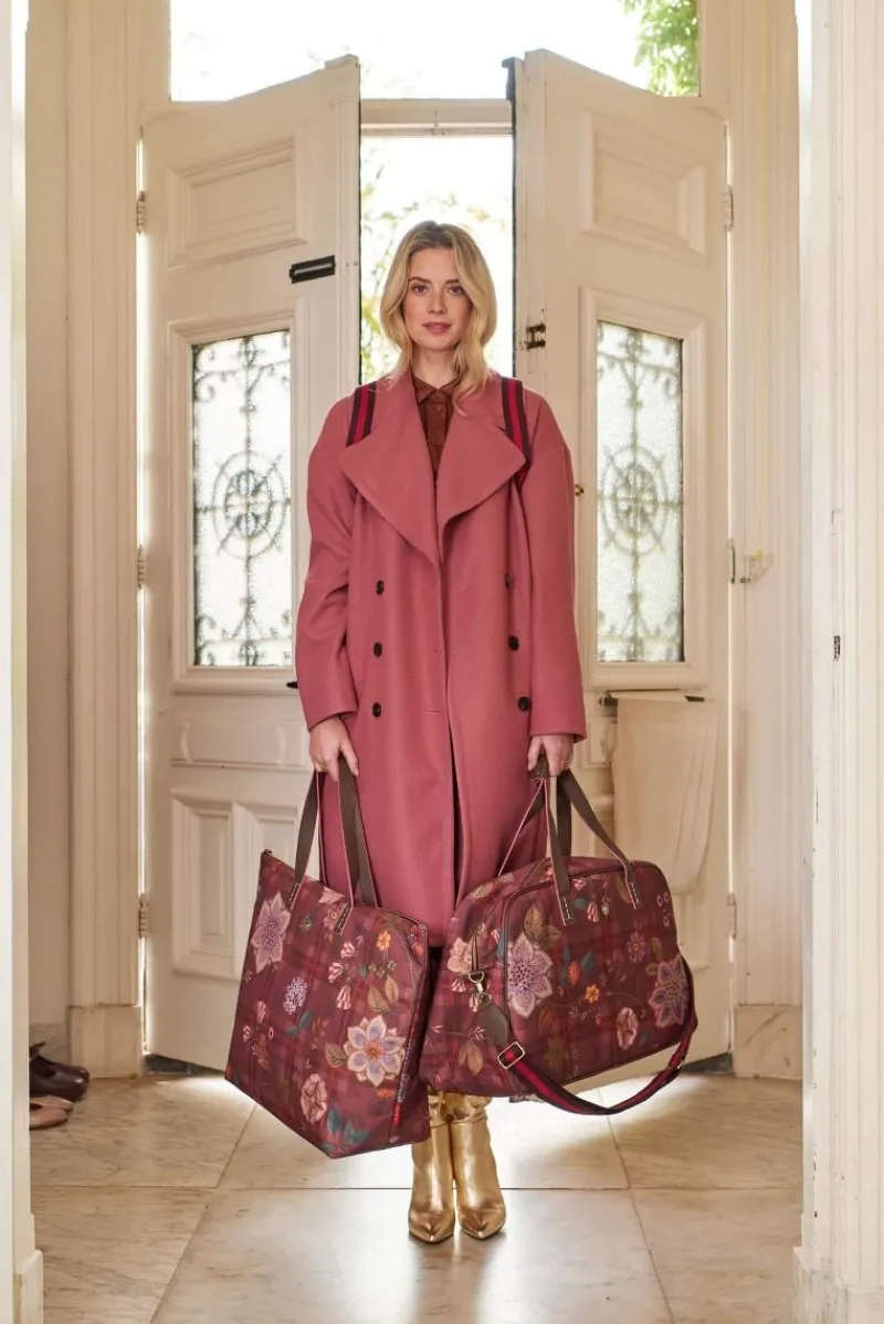 Pip Studio Taschen|Wochenendtaschen|Tilda Tragetasche Flores Felices Rot