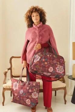Pip Studio Taschen|Wochenendtaschen|Tilda Tragetasche Flores Felices Rot