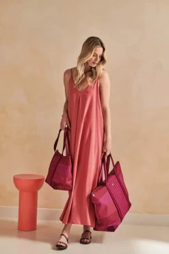 Pip Studio Taschen|Shoppers|Tilda Tragetasche Gross Streifen Rosa