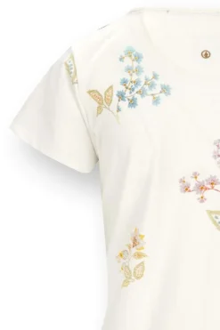 Pip Studio Tops|Shirts Mit Kurzen Ärmeln|Tilly Top Kurze Ärmeln Blossom Chique Weiss