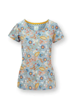 Pip Studio Tops|Shirts Mit Kurzen Ärmeln|Tilly Top Kurze Ärmeln Jameela Blau