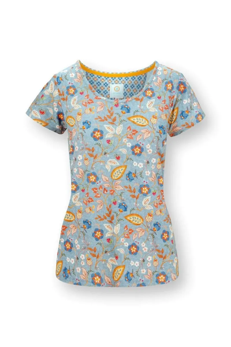Pip Studio Tops|Shirts Mit Kurzen Ärmeln|Tilly Top Kurze Ärmeln Jameela Blau