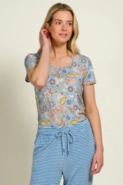 Pip Studio Tops|Shirts Mit Kurzen Ärmeln|Tilly Top Kurze Ärmeln Jameela Blau