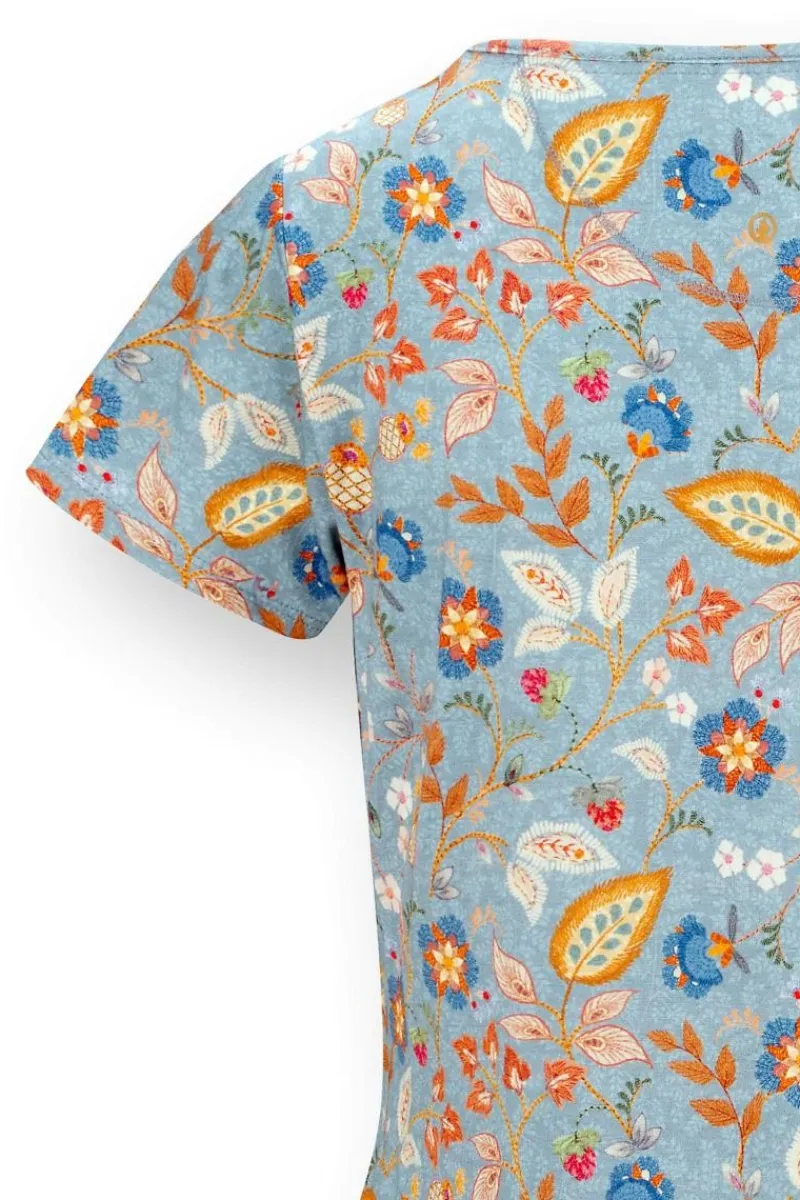 Pip Studio Tops|Shirts Mit Kurzen Ärmeln|Tilly Top Kurze Ärmeln Jameela Blau