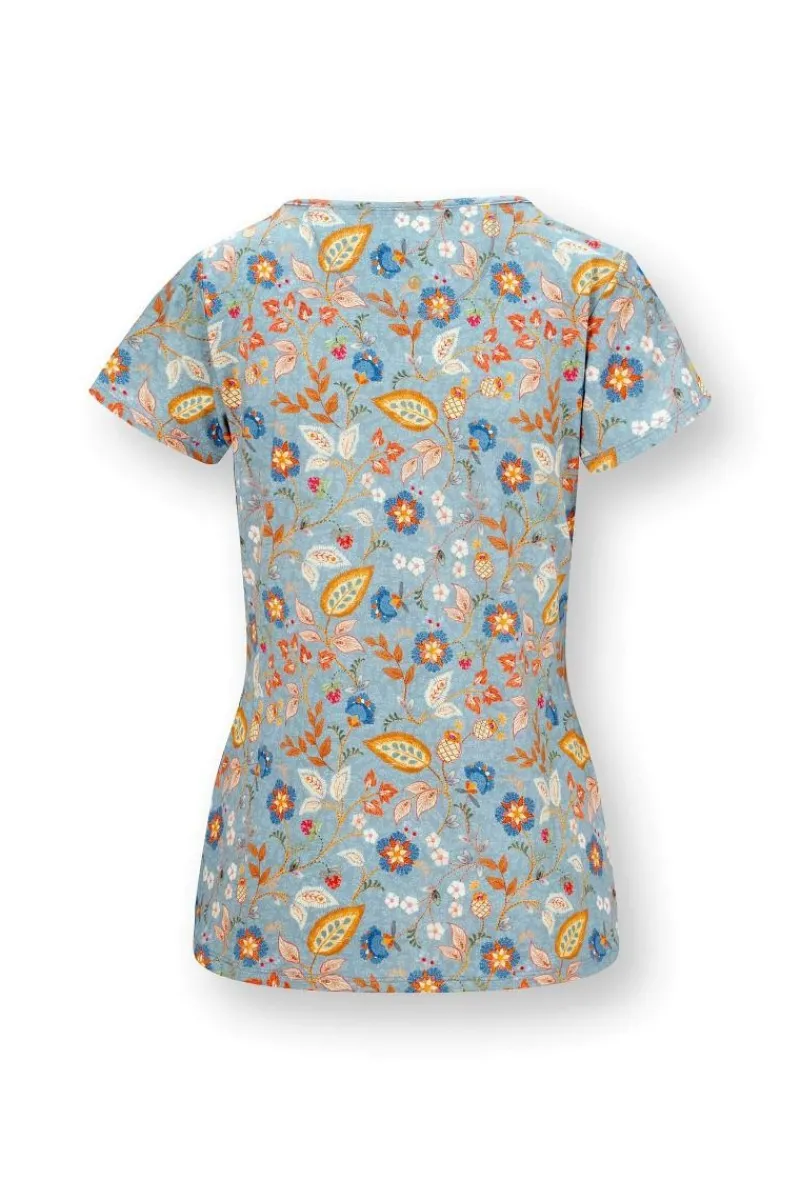 Pip Studio Tops|Shirts Mit Kurzen Ärmeln|Tilly Top Kurze Ärmeln Jameela Blau