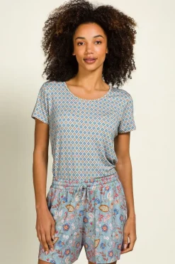 Pip Studio Tops|Shirts Mit Kurzen Ärmeln|Tilly Top Kurze Ärmeln Mojo Blau