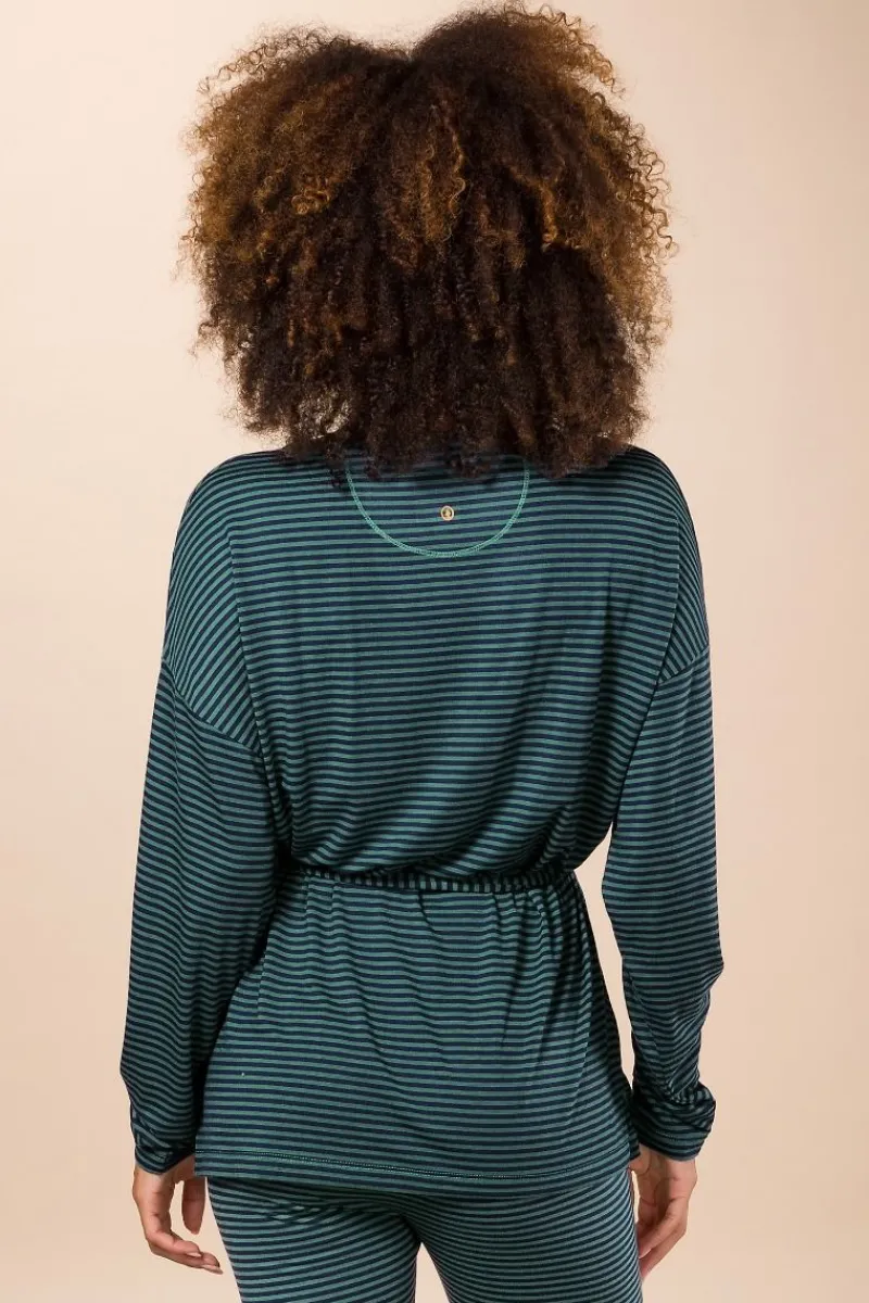 Pip Studio Tops|Tops Mit Langen Ärmeln|Timberly Top Lange Ärmeln Little Sumo Stripe Blau Grün