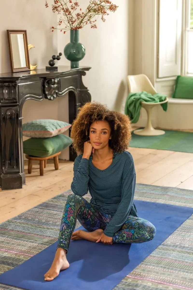 Pip Studio Tops|Tops Mit Langen Ärmeln|Timberly Top Lange Ärmeln Little Sumo Stripe Blau Grün