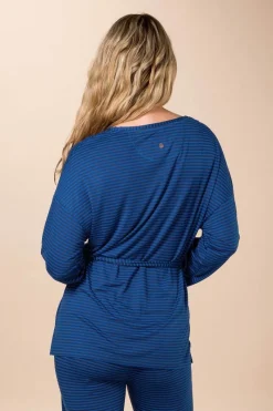 Pip Studio Tops|Tops Mit Langen Ärmeln|Timberly Top Lange Ärmeln Little Sumo Stripe Blau