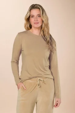 Pip Studio Tops|Tops Mit Langen Ärmeln|Tom Top Lange Ärmeln Melee Solid Kamel Karamell