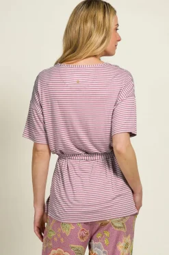 Pip Studio Tops|Shirts Mit Kurzen Ärmeln|Tonya Top Kurze Ärmeln Little Sumo Stripe Lila Violett
