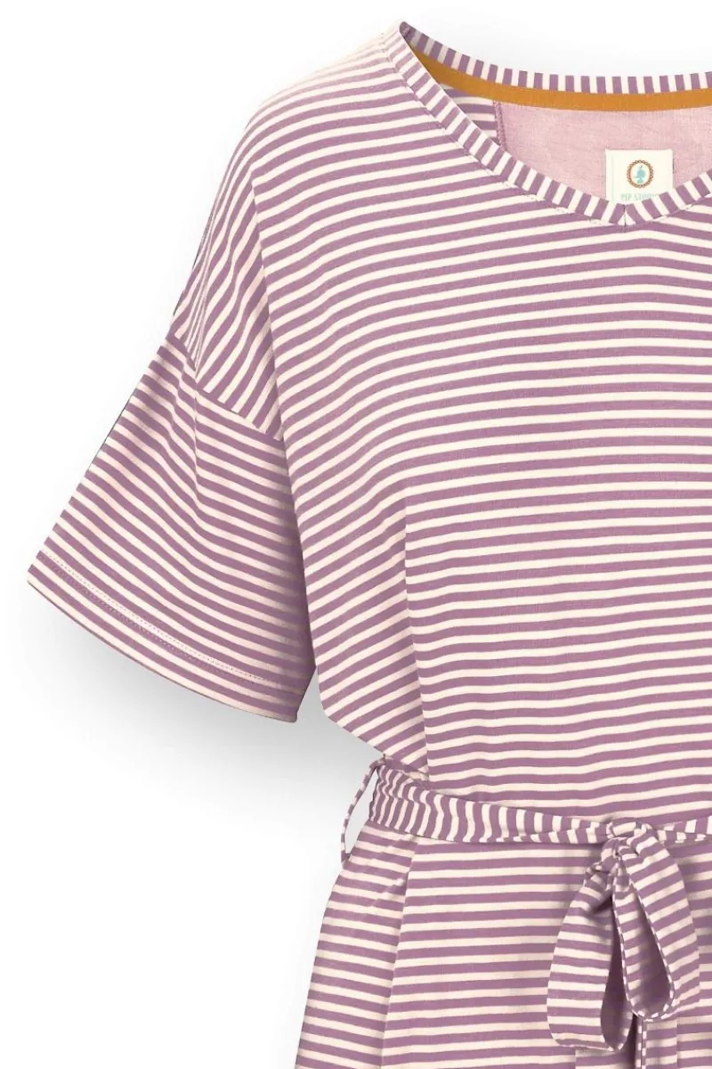 Pip Studio Tops|Shirts Mit Kurzen Ärmeln|Tonya Top Kurze Ärmeln Little Sumo Stripe Lila Violett