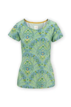 Pip Studio Shirts Mit Kurzen Ärmeln|Top Kurze Ärmeln Alba Blau Grün