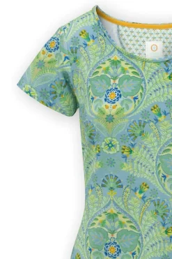 Pip Studio Shirts Mit Kurzen Ärmeln|Top Kurze Ärmeln Alba Blau Grün