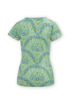 Pip Studio Shirts Mit Kurzen Ärmeln|Top Kurze Ärmeln Alba Blau Grün