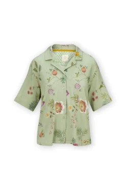 Pip Studio Tops|Top Kurze Ärmeln Knöpfe La Dolce Vita Hellgrün