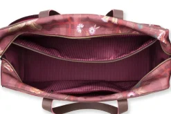 Pip Studio Taschen|Wochenendtaschen|Tovy Reisetaschen Mittelgross Flores Felices Rot