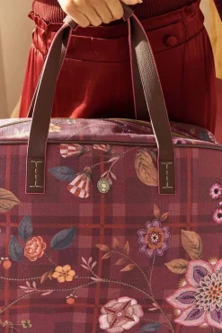 Pip Studio Taschen|Wochenendtaschen|Tovy Reisetaschen Mittelgross Flores Felices Rot