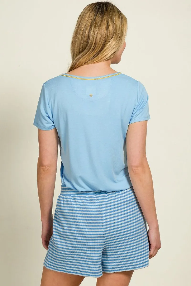 Pip Studio Strandmode|Tops|Toy Top Kurze Ärmeln Solid Blau