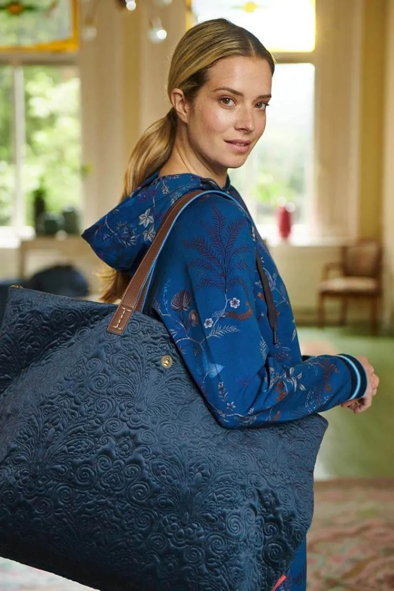 Pip Studio Taschen|Wochenendtaschen|Tragetasche Samt Quiltey Days Blau