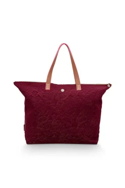 Pip Studio Taschen|Wochenendtaschen|Tragetasche Samt Quiltey Days Rot