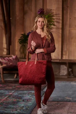 Pip Studio Taschen|Wochenendtaschen|Tragetasche Samt Quiltey Days Rot