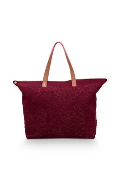 Pip Studio Taschen|Wochenendtaschen|Tragetasche Samt Quiltey Days Rot