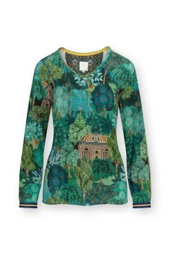 Pip Studio Tops|Tops Mit Langen Ärmeln|Trice Top Lange Ärmeln Jardin de Noche Blau