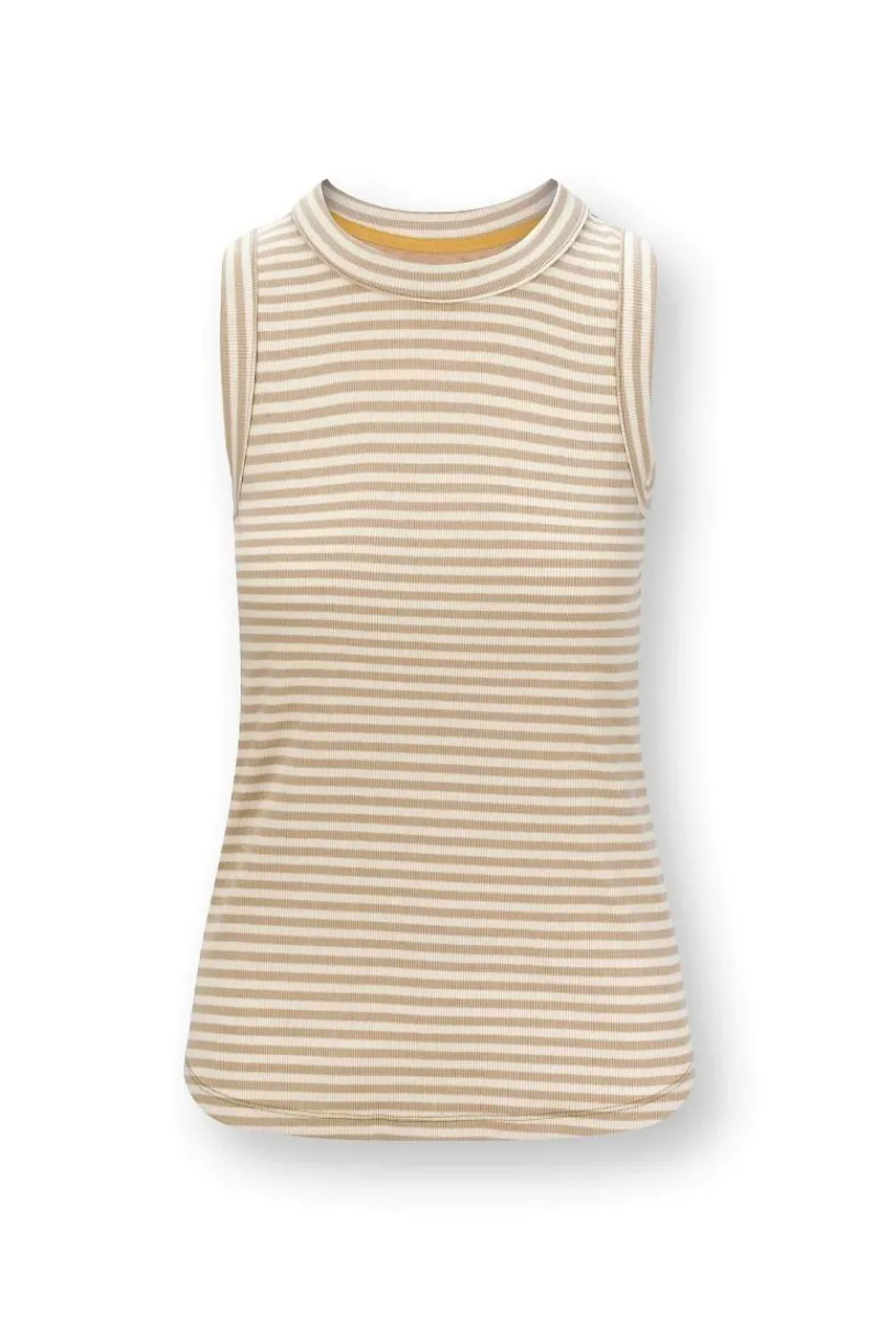 Pip Studio Tops|Trinity Ärmellos Top Little Sumo Stripe Sand