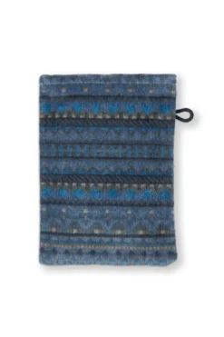 Pip Studio Waschlappen|Waschlappen Set/3 Geometric Print Dunkel 16x22cm Blau